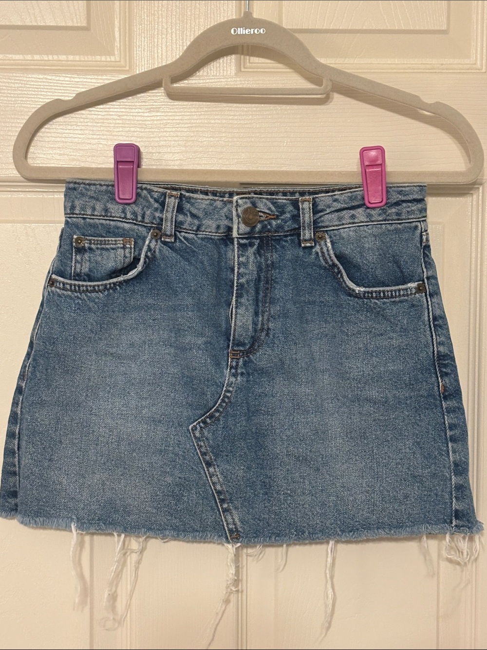 BDG Urban Outfitters Blue Distressed Denim Mini Skirt